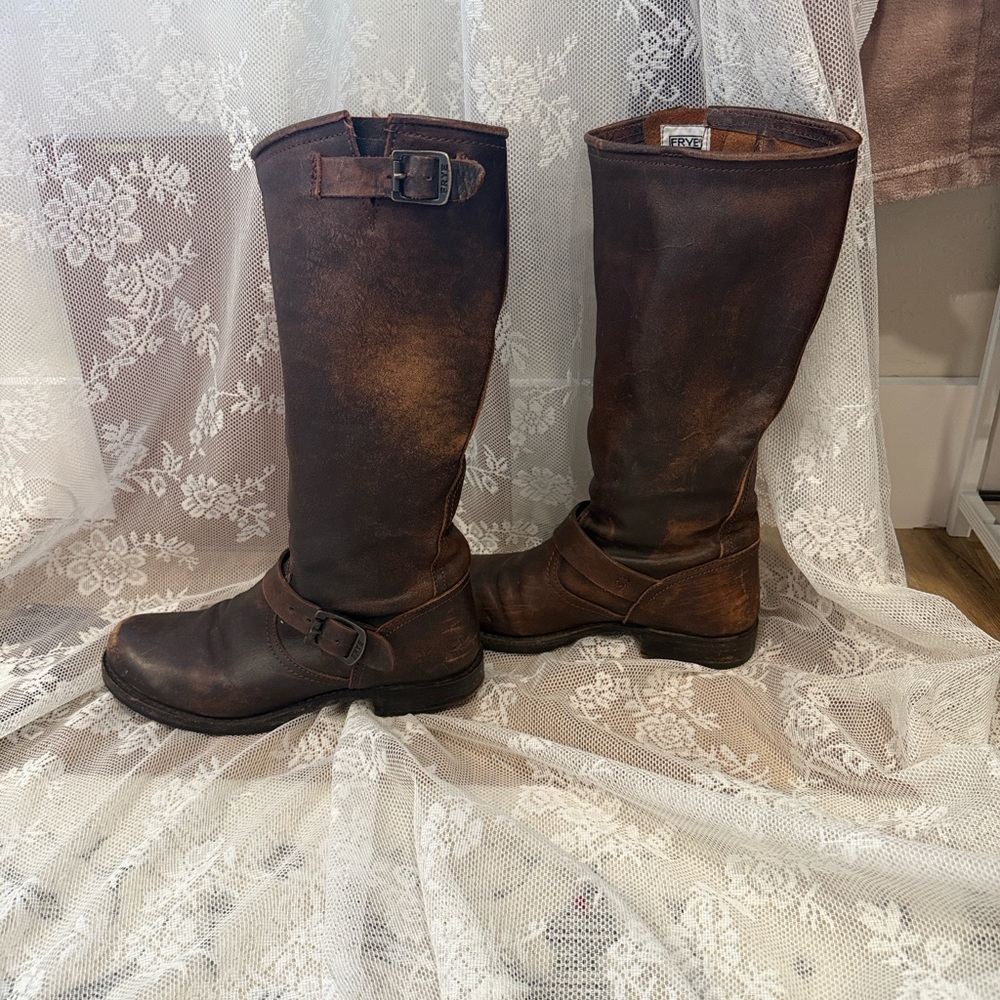 Frye Brown Heeled Boots